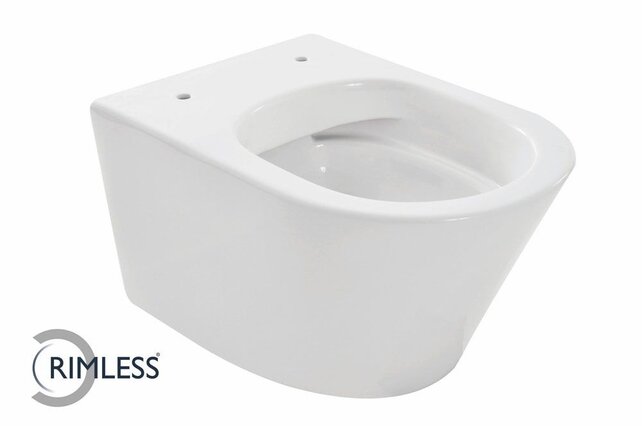 Vesta Verkort Hangtoilet Glans Wit Randloos met Verhoogd wc-bril Vesta Verkort Hangtoilet Glans Wit Randloos met Verhoogd wc-bril