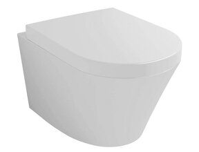 Wiesbaden Vesta Verkort Hangtoilet Glans Wit Randloos met Verhoogd wc-bril