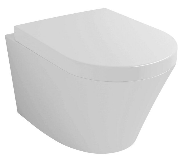Vesta Verkort Hangtoilet Glans Wit Randloos met Verhoogd wc-bril Vesta Verkort Hangtoilet Glans Wit Randloos met Verhoogd wc-bril