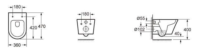 Vesta Verkort Hangtoilet Glans Wit Randloos met Flatline wc-bril