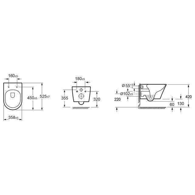 Wiesbaden Vesta Randloos Hangtoilet Tornado flush Mat Zwart excl. wc-bril Wiesbaden Vesta Randloos Hangtoilet Tornado flush Mat Zwart excl. wc-bril