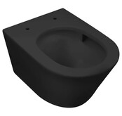 Wiesbaden Vesta Randloos Hangtoilet Tornado flush Mat Zwart excl. wc-bril Wiesbaden Vesta Randloos Hangtoilet Tornado flush Mat Zwart excl. wc-bril