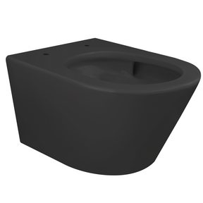 Wiesbaden Vesta Randloos Hangtoilet Tornado flush Mat Zwart excl. wc-bril