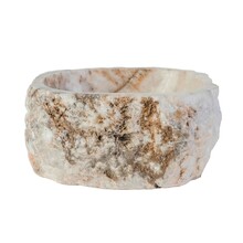 Waskom Natuursteen Rond Creme Natural sunset onyx 30-35x15cm