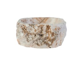 Waskom Natuursteen Rond Creme Natural sunset onyx 30-35x15cm