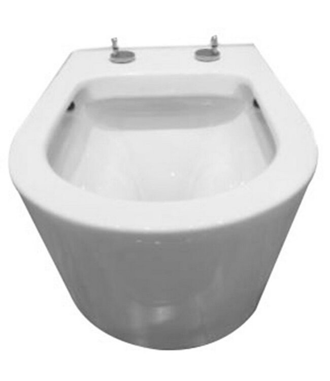 Wiesbaden Flow Randloos Hangtoilet Wit met nano coating incl. Flow verhoogd Wc-bril