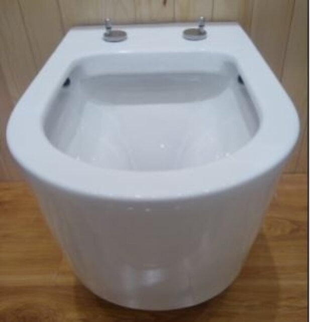 Wiesbaden Flow Randloos Hangtoilet Wit met nano coating incl. Flow verhoogd Wc-bril Wiesbaden Flow Randloos Hangtoilet Wit met nano coating incl. Flow verhoogd Wc-bril