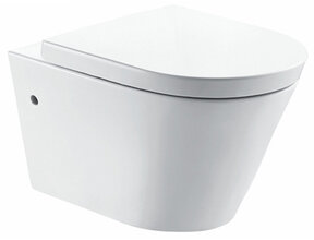 Wiesbaden Flow Randloos Hangtoilet Wit met nano coating incl. Flow verhoogd Wc-bril