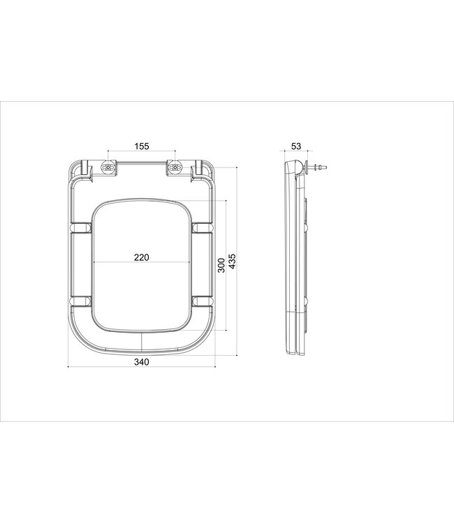 Wc bril Carre soft-close closetzitting wit Duroplast
