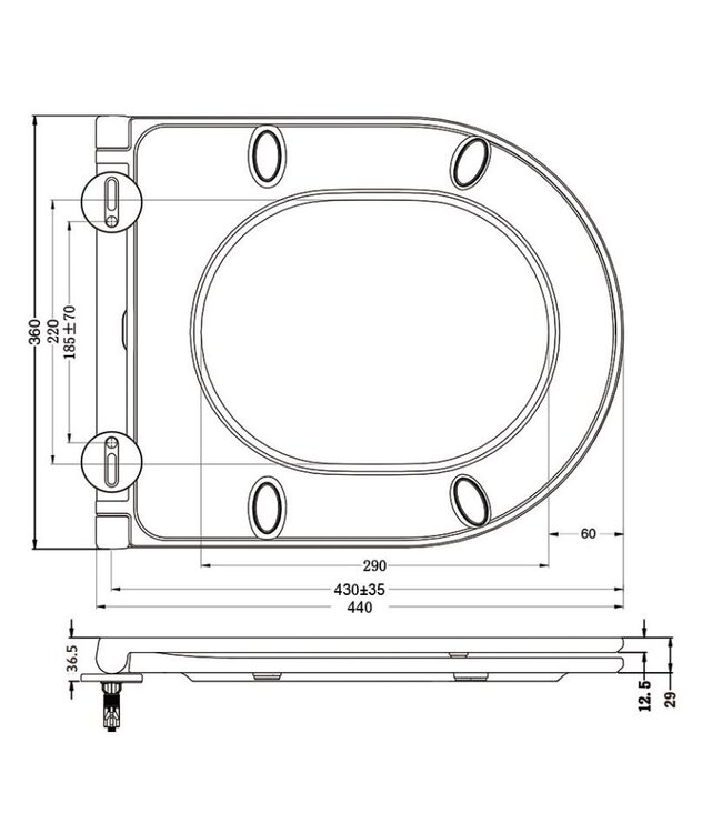 Wc bril Flatline toiletzitting softclose en quick release glans wit