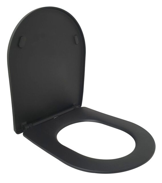 Wiesbaden Wc bril Shade Mat Zwart slim toiletzitting softclose en quick release