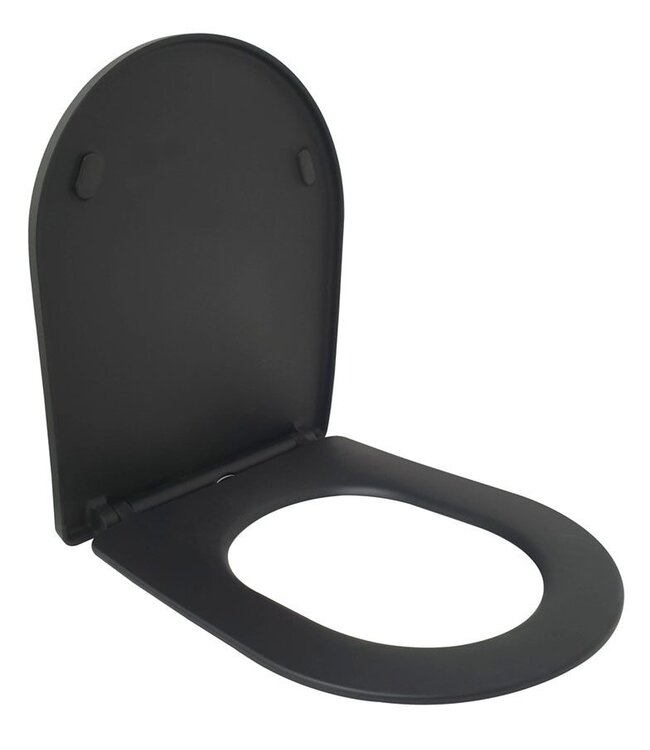 Wiesbaden Wc bril Shade Mat Zwart slim toiletzitting softclose en quick release