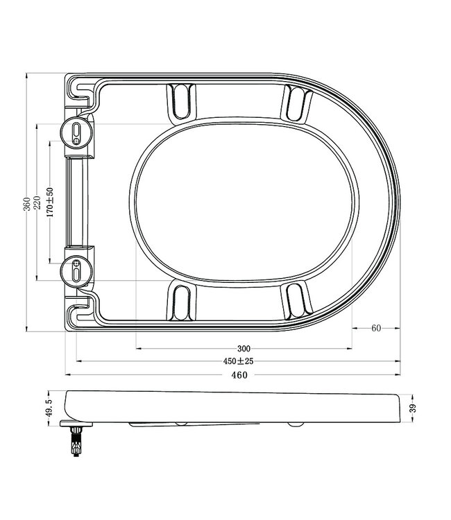 Wiesbaden Wiesbaden Wc bril Vesta Mat Zwart Softclose en quick release
