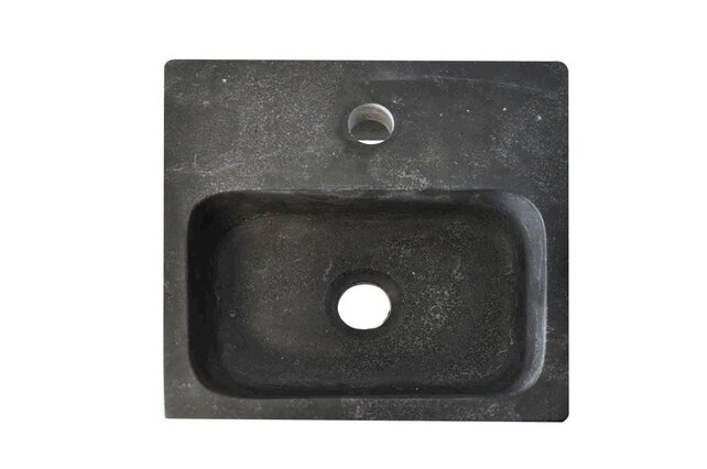 Wiesbaden B-Stone Toilet Fontein Natuursteen 30x30cm Vierkant met kraangat Wiesbaden B-Stone Toilet Fontein Natuursteen 30x30cm Vierkant met kraangat