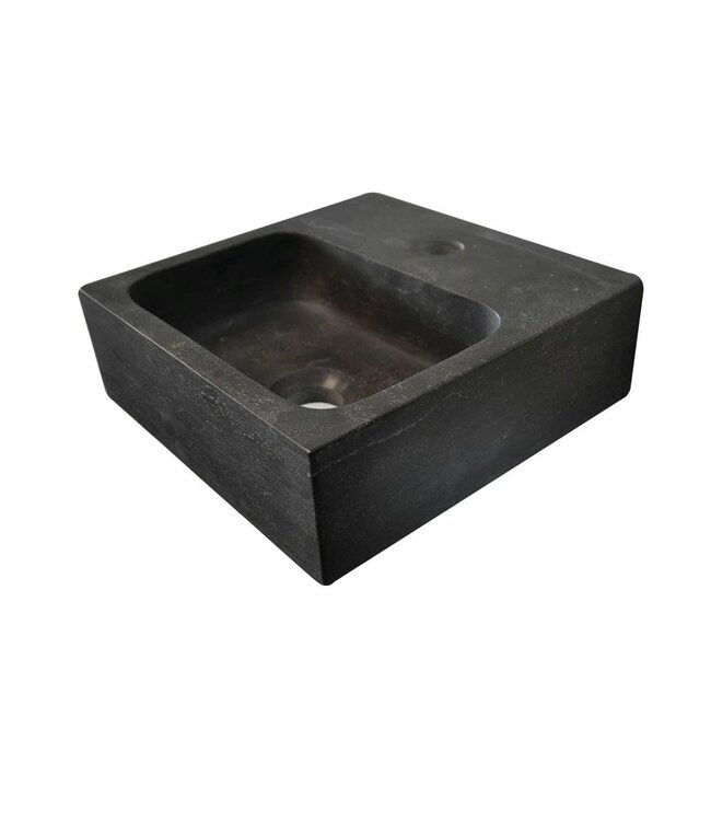 Wiesbaden B-Stone Toilet Fontein Natuursteen 30x30cm Vierkant met kraangat
