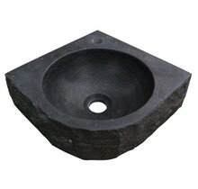 Wiesbaden B-Stone Toilet Fontein Natuursteen 30x30cm hamerslag hoekfontein met kraangat