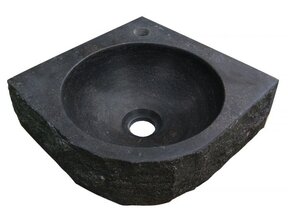 Wiesbaden B-Stone Toilet Fontein Natuursteen 30x30cm hamerslag hoekfontein met kraangat