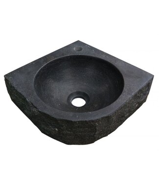 Wiesbaden Wiesbaden B-Stone Toilet Fontein Natuursteen 30x30cm hamerslag hoekfontein met kraangat