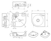 Wiesbaden B-Stone Toilet Fontein Natuursteen 30x30cm hamerslag hoekfontein met kraangat