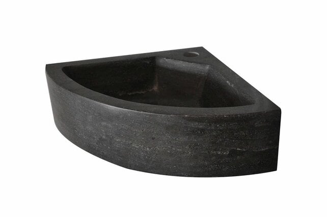 Wiesbaden B-Stone Toilet Fontein Natuursteen 30x30cm hoekfontein met kraangat