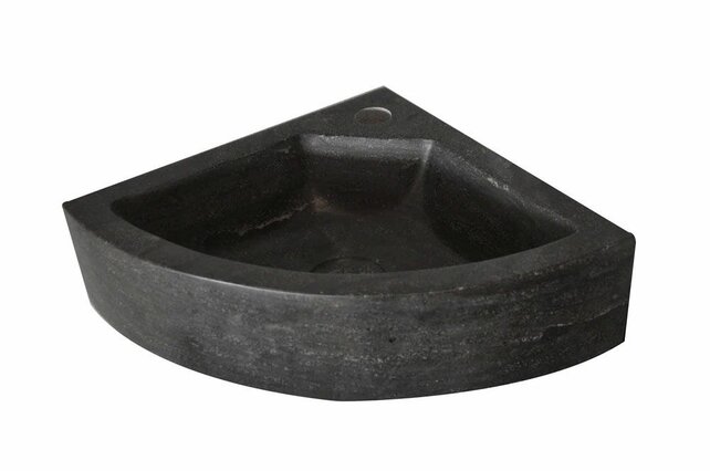 Wiesbaden B-Stone Toilet Fontein Natuursteen 30x30cm hoekfontein met kraangat