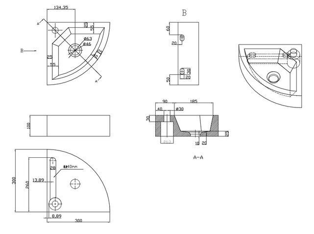 Wiesbaden B-Stone Toilet Fontein Natuursteen 30x30cm hoekfontein met kraangat