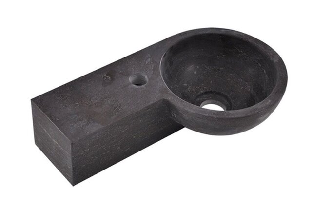 Toilet Fontein B-Stone Natuursteen Links Rond 40x23 cm