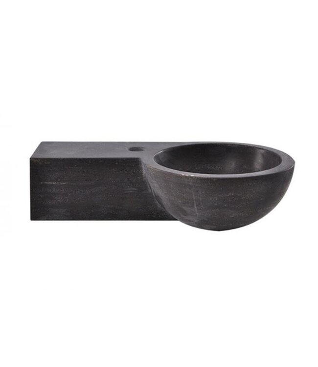 Toilet Fontein B-Stone Natuursteen Links Rond 40x23 cm