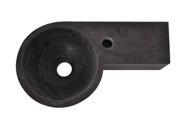 Wiesbaden Toilet Fontein B-Stone Natuursteen Rechts Rond 40x23 cm