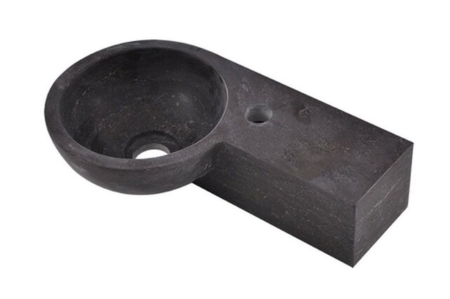 Wiesbaden Toilet Fontein B-Stone Natuursteen Rechts Rond 40x23 cm