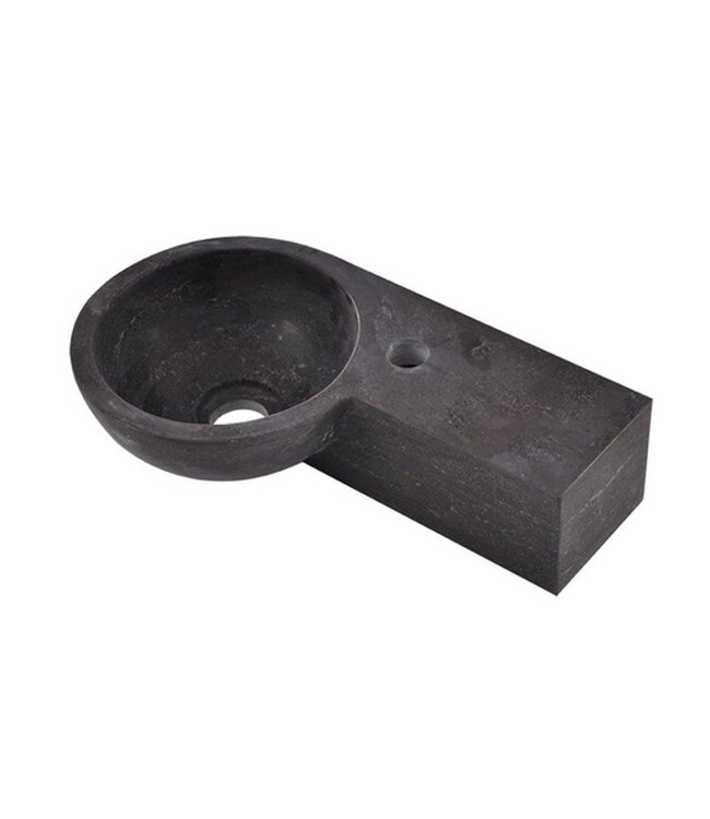 Wiesbaden Toilet Fontein B-Stone Natuursteen Rechts Rond 40x23 cm