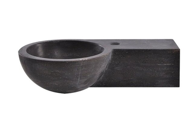 Wiesbaden Toilet Fontein B-Stone Natuursteen Rechts Rond 40x23 cm