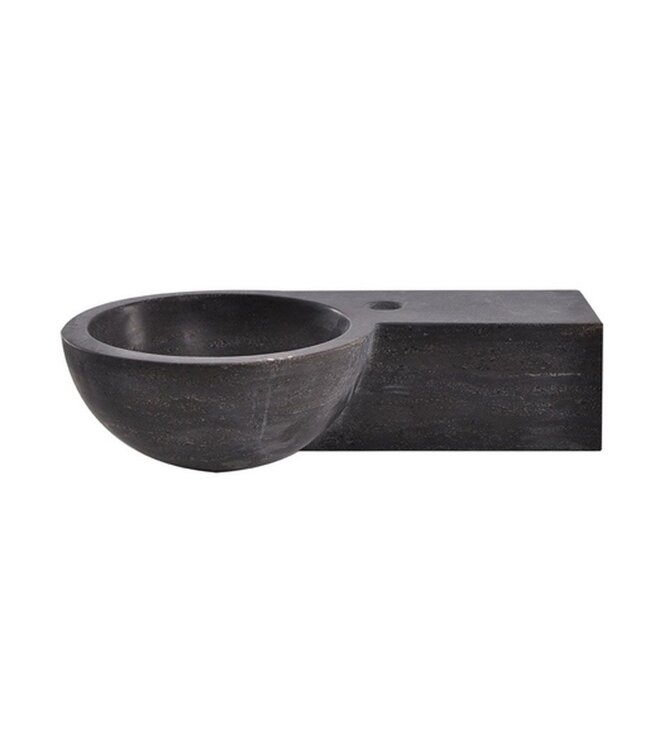Wiesbaden Toilet Fontein B-Stone Natuursteen Rechts Rond 40x23 cm