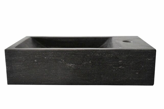 Wiesbaden Toilet Fontein B-Stone Natuursteen Rechts Rechthoek 40x22cm