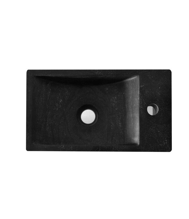 Wiesbaden Toilet Fontein B-Stone Natuursteen Rechts Rechthoek 40x22cm