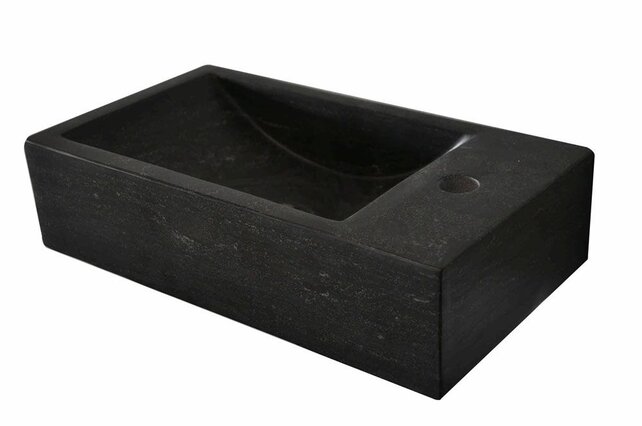 Wiesbaden Toilet Fontein B-Stone Natuursteen Rechts Rechthoek 40x22cm