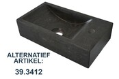 Wiesbaden Toilet Fontein B-Stone Natuursteen Rechts Rechthoek 40x22cm