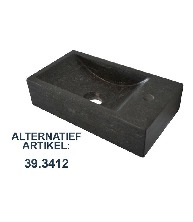 Wiesbaden Toilet Fontein B-Stone Natuursteen Rechts Rechthoek 40x22cm