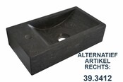 Wiesbaden Toilet Fontein B-Stone Natuursteen Links Rechthoek 40x22cm