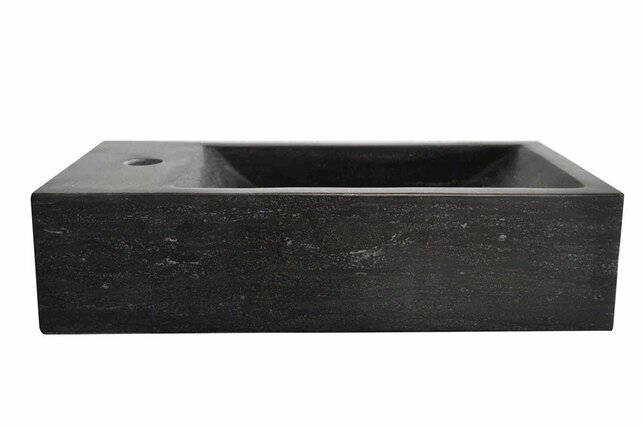 Wiesbaden Toilet Fontein B-Stone Natuursteen Links Rechthoek 40x22cm