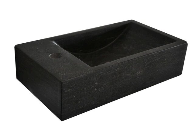Wiesbaden Toilet Fontein B-Stone Natuursteen Links Rechthoek 40x22cm
