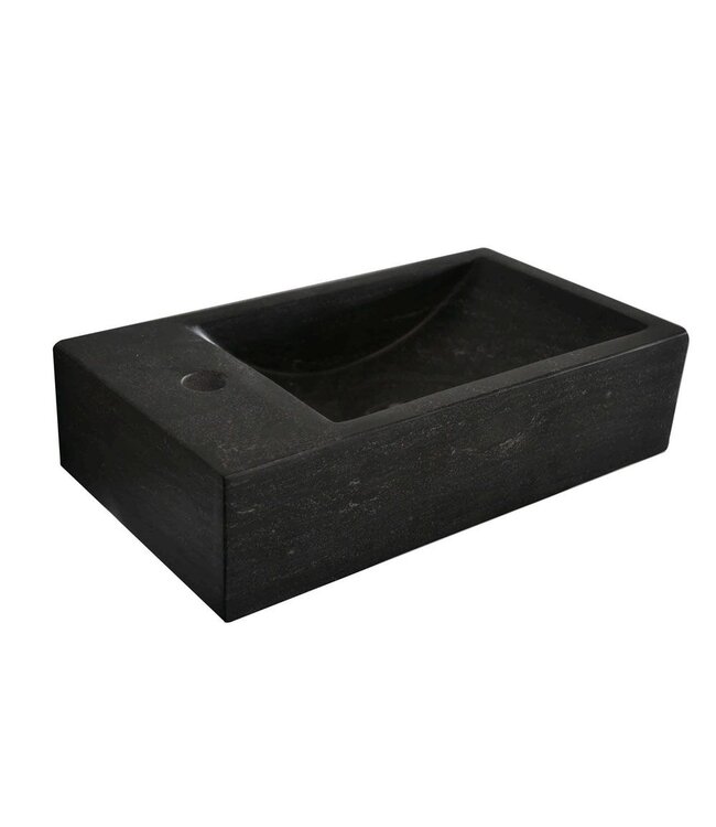 Wiesbaden Toilet Fontein B-Stone Natuursteen Links Rechthoek 40x22cm