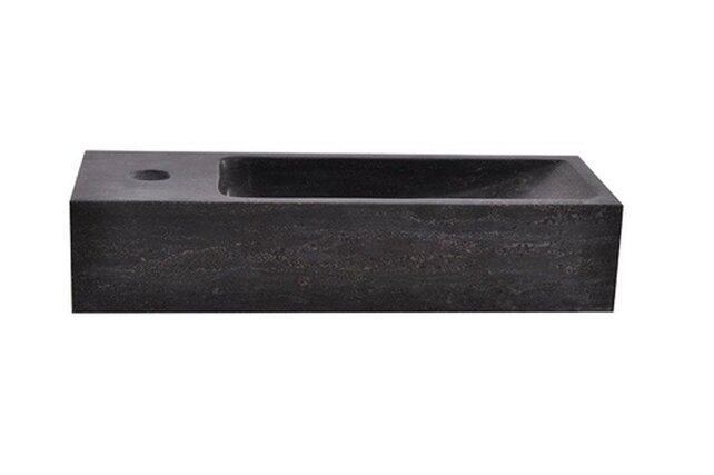 Wiesbaden Toilet Fontein B-Stone Natuursteen Links Rechthoek 38x14cm