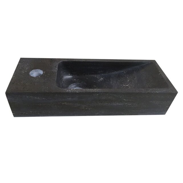 Wiesbaden Toilet Fontein B-Stone Natuursteen Links Rechthoek 38x14cm