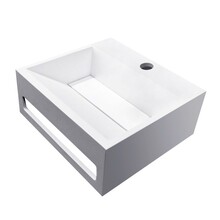 Wiesbaden Toilet fontein Jullia Mat Wit Solid Surface 30x28x12,5 cm met kraangat
