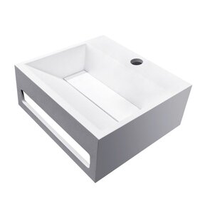 Wiesbaden Toilet fontein Jullia Mat Wit Solid Surface 30x28x12,5 cm met kraangat