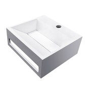 Toilet fontein Jullia Mat Zwart Solid Surface 30x28x12,5 cm met kraangat