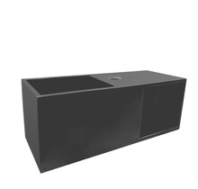 Wiesbaden Toilet fontein Jullia met Nis Mat Zwart Solid Surface 50x20x20 cm met kraangat