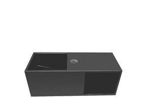 Wiesbaden Toilet fontein Jullia met Nis Mat Zwart Solid Surface 50x20x20 cm met kraangat