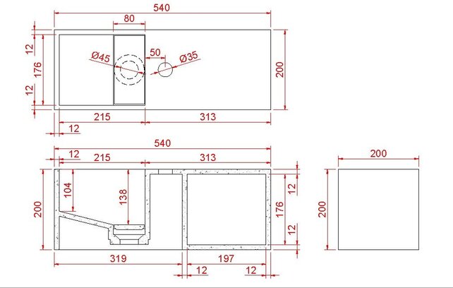 Wiesbaden Toilet fontein Jullia met Nis Mat Zwart Solid Surface 50x20x20 cm met kraangat